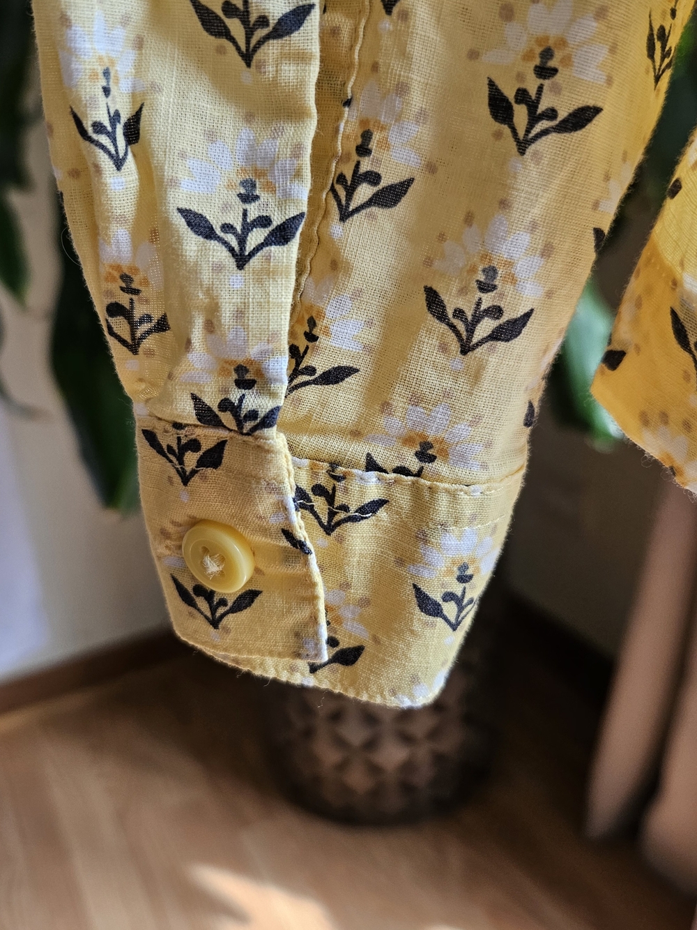 ​Orvis 100% Cotton Floral Block Print Blouse Yellow Casual Boho Size XL - Picture 8 of 14